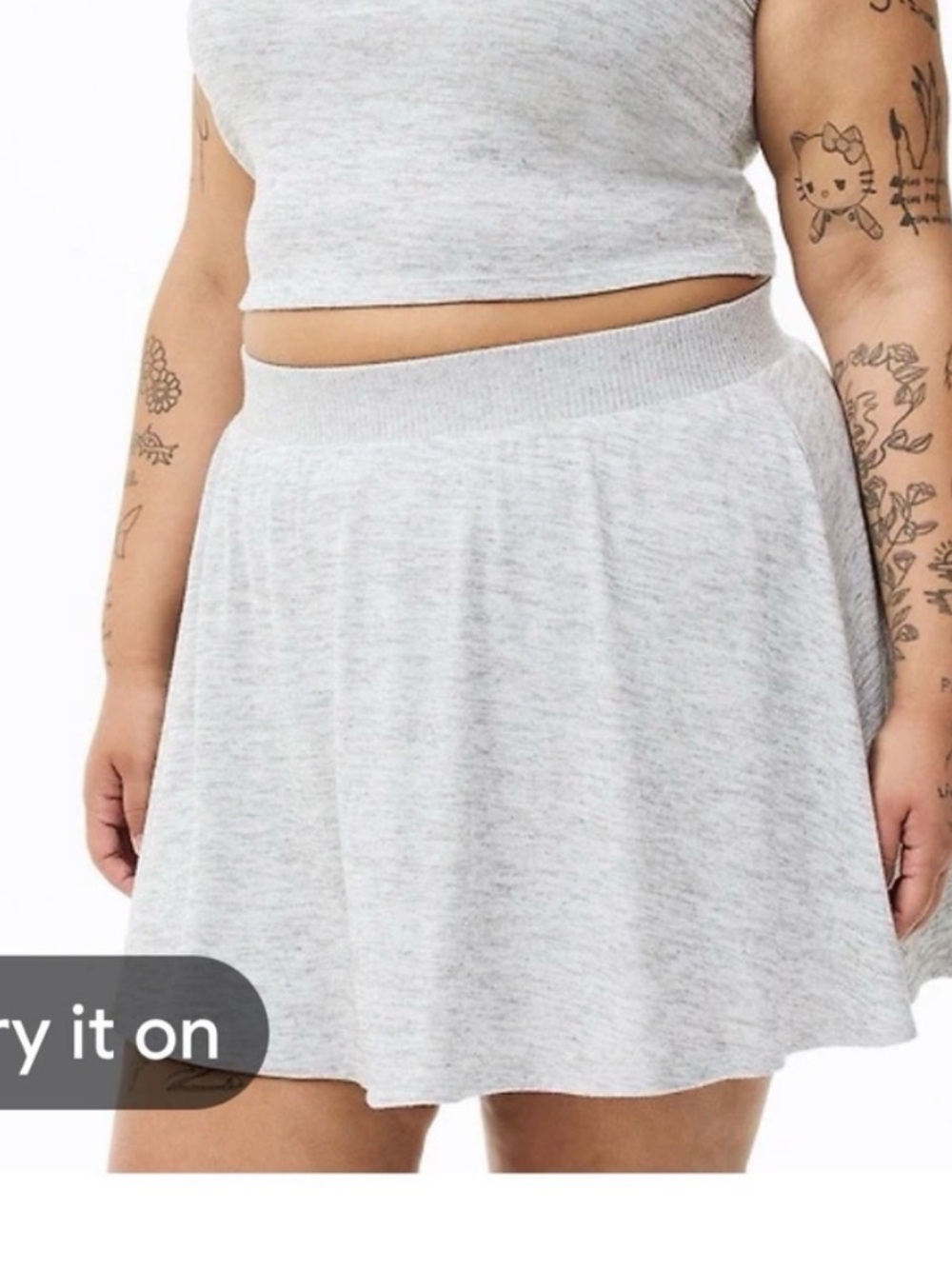 Torrid Light Gray Knit A-Line Skater Skort